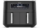 Ninja Foodi Dual Zone Digitale Heißluftfritteuse, 7,6L Airfryer, 2 Fächer, Antihaftbeschichtung, spülmaschinenfeste Körbe, 6-in-1, 4-6 Portionen, Schwarz AF300EU