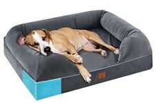 URPET Orthopedic Dog Bed Full Memory Foam, 36x28, Grey, Waterproof Liner, Removable Cover, CertiPUR-US Certified