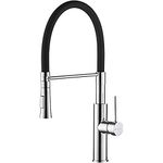 Ibergrif, Semi-pro Kitchen Tap with Flexible Spout, Pull out Sink Mixer with 2 Jets Function, Chrome