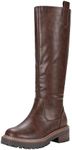 Vepose Women’s 9658 Knee High Boots Low Heel, Platform Tall Boots with Side Zipper for Ladies, Coffee, Size 7.5 US(CJY9658 Coffee 07.5)