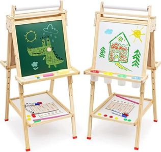 Ark miido Cavalletto per Bambini Tavola da Gioco in Legno per Bambini Tavola in Legno per Bambini con Rotolo di Carta Lavagna Bianca e Lavagna a Doppia Faccia Cavalletto per Bambini