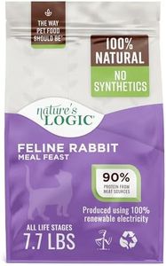 Nature's Logic Feline Meal Feast Cat Food - High-Protein Dry Food for Cats, 100% Natural Nutrition with Probiotics & Prebiotics - All Life Stages - Rabbit, 7.7lbs