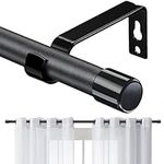 Curtain Rods for Windows 66 to 120, 5/8 Inch Matte Black Curtain Rod Set with Brackets Heavy Duty Small Drapery Curtain Rods, Size: 23-124 Inch