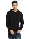 Alan Jones Clothing Men's Fleece Regular Fit Hooded Hoodies (Ss19-Rnhd11-Bck-L_Black_Large)