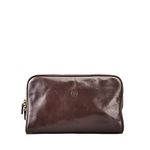 Maxwell Scott - Luxury Leather Toiletry Dopp Bag Kit for Men - Handmade from Italian Hides - The Raffaelle Dark Brown