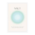 ADRHGCY Trendy Sun Salt Aura Posters Minimalist Coastal Beach Prints Light Green Halo Ocean Mind Body Soul Aesthetic Art For Home Bedroom Dorm Wall Decor 12x16in Unframed