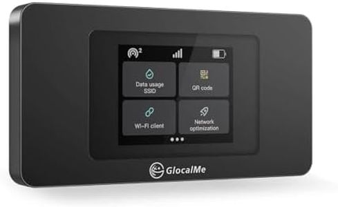 GlocalMe DuoTurbo 4G LTE Portable WiFi Hotspot for Travel in 200+ Countries, Mobile Hotspot Device with Touch Screen and Global 1GB Data, No Contract or SIM Card Required, 10 Devices Connected (Black)