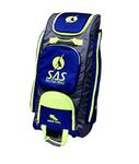 SAS SPORTS Cricket PRO Cricket Kit Bag with Wheels | Senior Cricket Kit Bag with Trolley | Duffle Kit Bag with Wheels for Cricket Equipment | Cricket Kit Bag Trolley (Large, Blue)