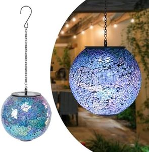 Solar Hanging Lantern Solar Outdoor Lanterns Mosaic Ball Outdoor Hanging Lights Outdoor Lights Waterproof Garden Patio Pathway & Yard Décor