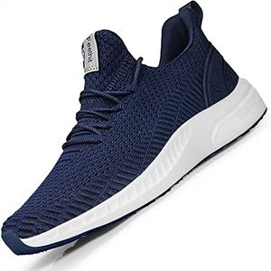 Feethit Mens Slip On Walking Shoes Non Slip Running Shoes Lightweight Tennis Shoes Breathable Workout Shoes Comfortable Fashion Sneakers Dark Blue Size 11.5