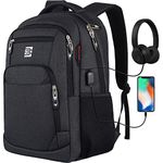 marcello Laptop Backpack with USB Charging&Headphone Port,Anti-Theft Business Backpack with Breathable Padded Shoulder Strap,Water Resistant Computer Rucksack for School/Work/Travel