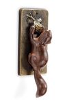 Squirrel Shaped Door Knocker 9 Inch Aluminum Rustic Finish