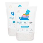 PrettyLitter Health Monitoring Cat Litter (Unscented, Non Clumping) | Lightweight & Low Tracking, Color Changing Silica Gel Crystals, Advanced Odor Control — 6 Lbs, Pack of 2 (Two Month Supply)