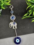 DT DECTONE Turkish Evil Eye Cute Elephant Design Hanging for Good Luck Prosperity, Zodiac Success, Health Wealth Evil Eye Charm for Office Home Entrance