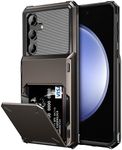 Vofolen for Samsung Galaxy S23 FE Wallet Case with Card Holder, 4-Card Dual Layer Heavy Duty Shockproof Wallet Case, Hidden Flip Card Slot Protective Large Storage Case for Galaxy S23 FE, Gun Metal