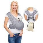 AnccoPlus Dog Carriers for Small Dogs, Front Facing Small Dog Carrier, Hands Free Pet Carrier, Size Adjustable Cat Carriers, Reducing Back Pain, Safe Soft Cotton Cat Sling (Regular, Heather Gray)