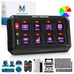 MICTUNING P1s RGB 5.5 Inch 8 Gang Switch Panel 3 Silicon Button, 5-Level Brightness Multifunction Toggle Switch Momentary Circuit Control Relay System Box for Truck SUV UTV Offroad, 2-Year Warranty