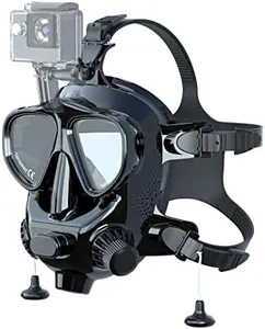 SMACO Full Face Diving Mask with Camera Mount, Full Face Scuba Mask for Adults Compatible with S400/S400 Plus/S400 Pro/S700 Scuba Diving Tank, Diving Mask Kit with Comfortable Breathing Design—Black