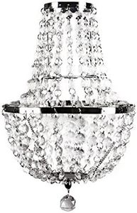 Tadpoles Faux-Crystal & Chrome Pendant Light, Chandelier Style, One Size, White Diamond