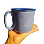 Mirakii Ceramic Blue Handmade 500 ml, Coffee/Shake/Smoothie/Baking Cake and Noodles Mug (1-Piece)