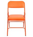 Grandwill Retro Folding Chair for Home/Study Chair and Restaurant Chair (Metal, Orange)