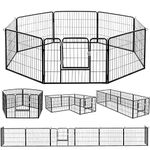 PUKAMI Dog Fence for The Yard, 8 Panels 24”Height x27.5” Width,Puppy Playpen for Small Medium Dog Portable Dog Playpen Exercise Pen for Indoor Outdoor,Pet Playpen Fence for Yard,RV,Camping