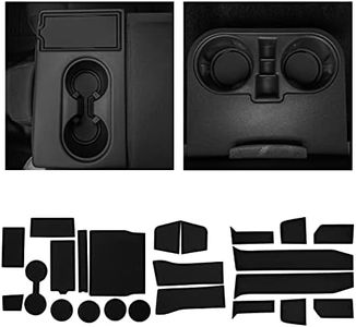 CupHolderHero fits Ford F150 Accessories 2015-2020 Premium Custom Interior Non-Slip Anti Dust Cup Holder Inserts, Center Console Liner Mats, Door Pocket Liners 27pc Set (Solid Black)
