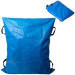 Adnee Pool Safety Cover Stowaway Bag with 4 Carry Handles,48x57 Inch Waterproof Pool Cover Storage Bag, Winter Pool Cover Stowaway Bags for Winter Pool Covers Packing (Blue)