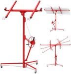 16FT Drywall Lift,150 Lbs Heavy Duty Drywall Lifter with Winch,Adjustable Telescopic Arm, Locking Casters,360° Adjustable,Foldable Sheetrock Lifts for Ceiling and Home Improvement