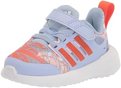 adidas Baby Fortarun 2.0 Running Shoe, Blue Dawn/Semi Impact Orange/Clear Pink (Elastic) (Moana), 4 US Unisex Infant