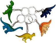 5 Pcs Dinosaur Key Rings With Mini Figures for Men and Women, Mixed, 4.72 x 3.5 x 0.94 inches