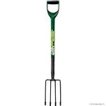 Garden Border Digging Fork - Gardening Hand Tool Carbon Steel 4 Tooth Handle Heavy Duty | Cultivating All Types Of Soil | Garden Pitchfork Tool For Gardening & Digging