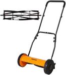 Walensee Push Reel Lawn Mower, 16-Inch 5-Blade Cordless Walk-Behind Steel Manual Reel Lawn Mower, with 4-Position Cutting Height Adjustment & Sponge Grip