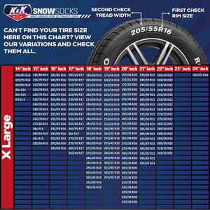 K&K Snow Socks XLarge – Winter Tire Traction Covers