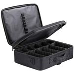 ROZIA Extra Large Size 40cm x 30 cm x 12cm Makeup Box for Girls,Makeup Box Vanity, Makeup Kit, Makeup Pouch, Cosmetic Bag, Makeup Brush Organizer and Vanity Bag, Toiletry Jewellery Box, Black