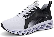 Mens Running Shoes Walking Non Slip Blade Type Sneakers, 4dark White, 10