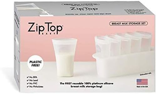 Zip Top Platinum Silicone Breast Milk Storage Bag Reusable Set of 6 + Freezer Tray