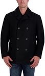 Nautica Men's Double Breasted Wool Peacoat,Jet Black,Medium