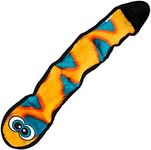 Outward Hound Invincibles Orange Snake Plush Dog Toy, Large