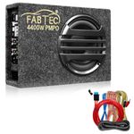 FABTEC 8 Inch Under Seat Active Subwoofer Bass Tube for Cars (InBuilt Amplifier Wire Kit, 200 RMS)