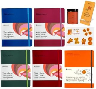Headway Self-Care Gift Set – Includes Motivation & Self-Awareness Guided Journal, 3-Month Weekly & Monthly Planners (4Pcs), Jar Scented Candle, Planner Stickers, Inspirational Gift Kit for Women, Full Year