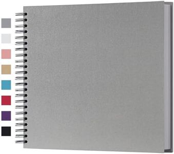 potricher 12 x 12 Inch Large DIY Scrapbook Photo Album 80 Pages Thick Kraft Blank Gray Paper Memory Book for Wedding and Anniversary Family (Gray, 12 Inch)
