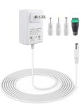 [ UL Listed] VOLTKARE 12V 2A Power Supply 24W Charger AC Adapter 12V 2000mA 1500mA 1250mA 1000mA 800mA 500mA Regulated 12Volt DC Switching 6FT Power Cord Plug with 4 DC Plug Tips(White)