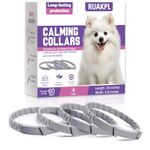 Calming Collar for Dogs 4 Pack Dog Calming Collar with Soothing Pheromone for Dog Helps Relieve Anxiety Stress Adjustable for Dogs Long-Lasting 60 Days Pet Calming Collars Grey