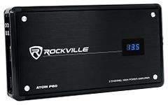 Rockville Atom P60 4800 Watt Peak/1200w RMS 2 Channel Car/ATV Amplifier w Meter