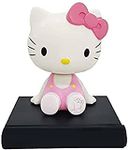 Zimba Hello Kitty Pink Action Figure Bobblehead with Mobile Holder for Car Dashboard, Office Desk & Study Table.