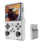 R40S Pro Retro Game Console,Portable Handheld Video Game Console ，3.5 inch IPS Screen with 256G Card &30000+ Games,Built in 45 Emulators,3800mAh Battery (white-256g)