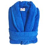 Stars and Stripes Organic Ecological Sustainable Royal Blue Cotton Terry Towel Plain Bathrobe (L/XL)