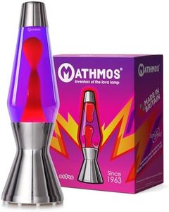 MATHMOS Astro Lava Lamp in Silver | UK Inventors of The 1963 Design Classic | Violet & Red Lava Lamps Handmade in Britain to The Highest Safety Standards