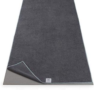 Gaiam Yoga Mat Towel Microfiber Mat-Sized Yoga Towel for Hot Yoga (68" L x 24" W), Folkstone Grey